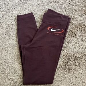 Nike Kids Maroon/Burgundy Sportswear Leggings with Logo